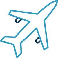Old Plane Line Blue Two Color Icon vector
