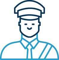 Custom Officer Line Blue Two Color Icon vector