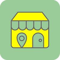 Store Locator Filled Yellow Icon vector
