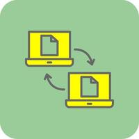 Data Sharing Filled Yellow Icon vector