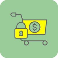 Secure OnFilled Yellow Shopping Filled Yellow Icon vector