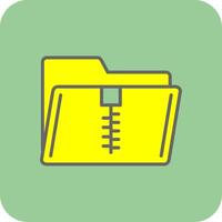 Zip Folder Filled Yellow Icon vector