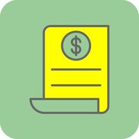 Pay Bill Filled Yellow Icon vector