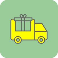 Delivery Truck Filled Yellow Icon vector