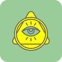 ojo de providencia lleno amarillo icono vector