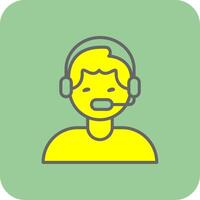 Assistance Filled Yellow Icon vector