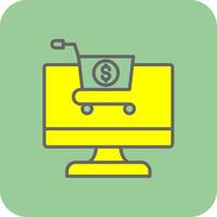 E Commerce Filled Yellow Icon vector