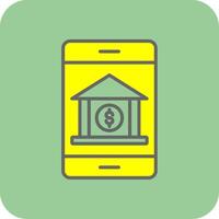 Banking App Filled Yellow Icon vector