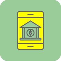 bancario aplicación lleno amarillo icono vector