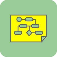 Work Flow Process Filled Yellow Icon vector