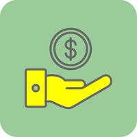 Cash Offer Filled Yellow Icon vector