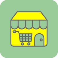 E Store Filled Yellow Icon vector