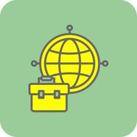 International Business Filled Yellow Icon vector