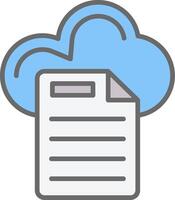 Cloud Data Line Filled Light Icon vector