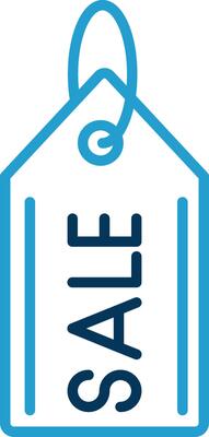 Sale Tag Line Blue Two Color Icon