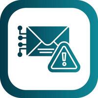 Warning Mail Glyph Gradient Corner Icon vector