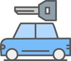 Rental Car Line Filled Light Icon vector