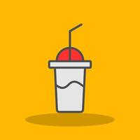 Milkshake Filled Shadow Icon vector