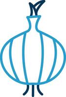 Onion Line Blue Two Color Icon vector