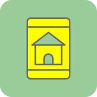 Find Home OnFilled Yellow Filled Yellow Icon vector