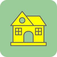 House Filled Yellow Icon vector