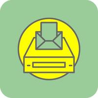 Project Inbox Filled Yellow Icon vector