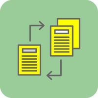 Files Exchange Filled Yellow Icon vector