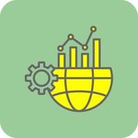 Global Markets Filled Yellow Icon vector