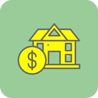Home Value Filled Yellow Icon vector