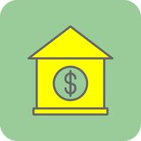 hipoteca préstamo lleno amarillo icono vector
