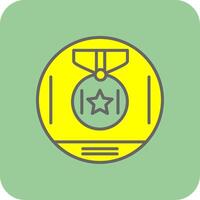 Medal Award Filled Yellow Icon vector