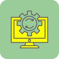 Data Processing Filled Yellow Icon vector