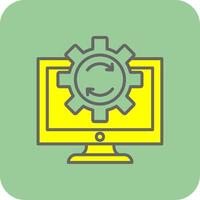 Data Processing Filled Yellow Icon vector