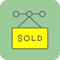 Sold Filled Yellow Icon vector