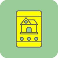 Real Estate App Filled Yellow Icon vector