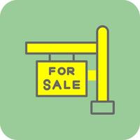 For Sale Filled Yellow Icon vector