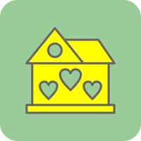 Dream House Filled Yellow Icon vector