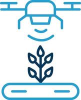 Automatic Irrigatior Line Blue Two Color Icon vector