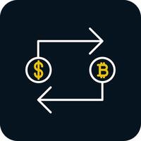 Bitcoin Exchange Line Red Circle Icon vector