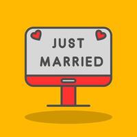 Just Married Filled Shadow Icon vector