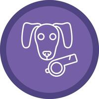 perro línea multi circulo icono vector