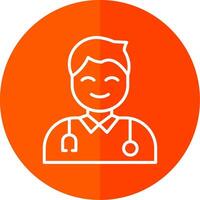 Male Doctor Line Yellow White Icon vector