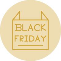 Bless Friday Line Yellow Circle Icon vector