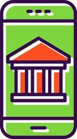 Mobile Banking filled Design Icon vector