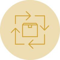 Commodity Turnover Line Yellow Circle Icon vector
