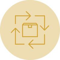 Commodity Turnover Line Yellow Circle Icon vector