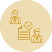 Conclusion Of Contract Line Yellow Circle Icon vector