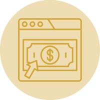 Pay Per click Line Yellow Circle Icon vector