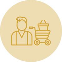 Buyer Line Yellow Circle Icon vector