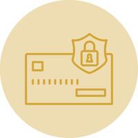 Secure Payment Line Yellow Circle Icon vector